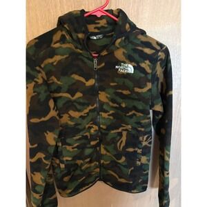 The North Face Kids Glacier Full Zip Fleece Hoodie Camo Jacket Size XL 14/16